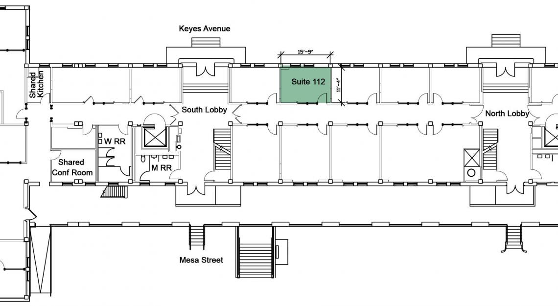 Floor plan for suite 112