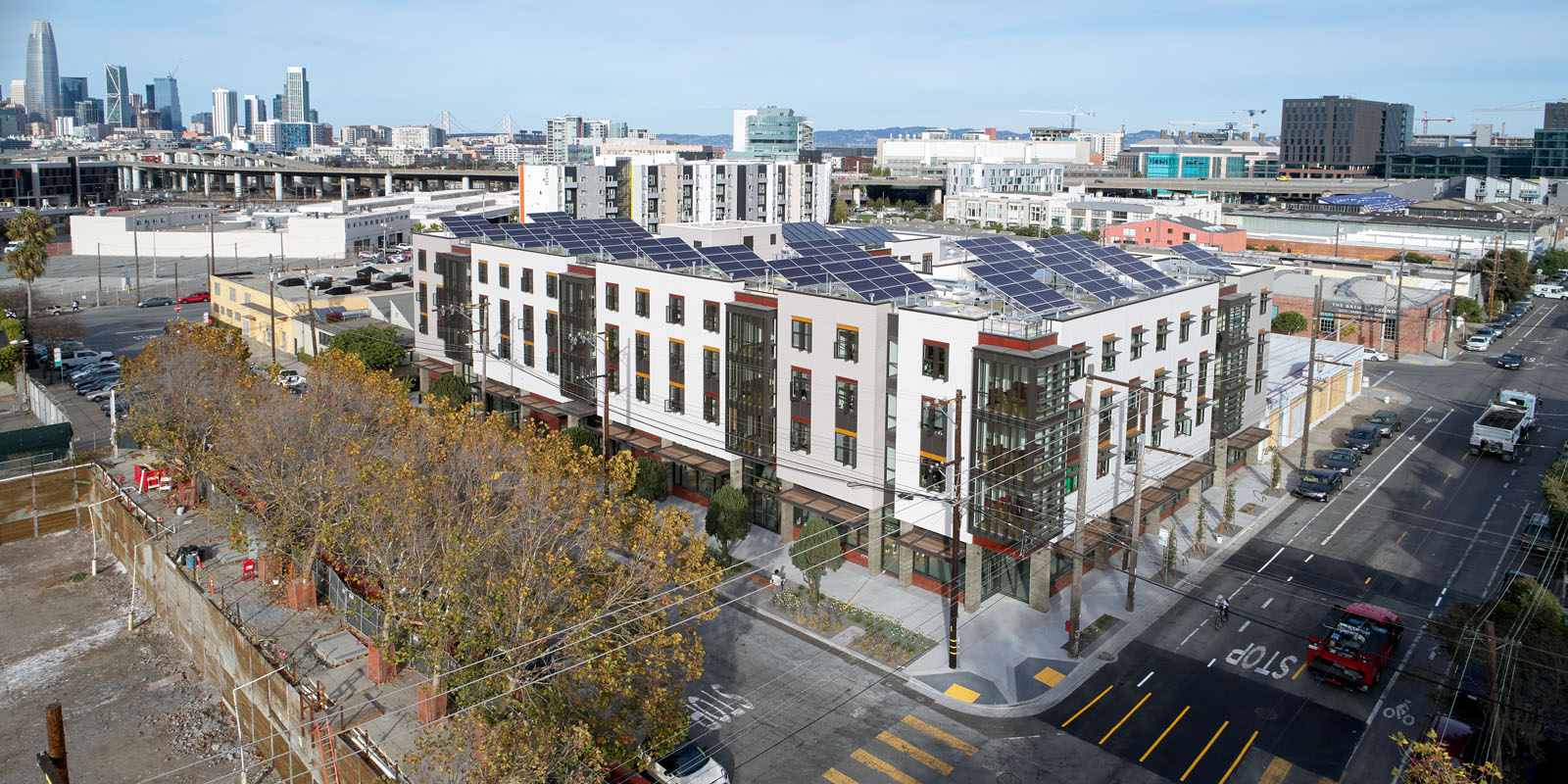 Ariel view of entire building from corner of 75 Arkansas Street