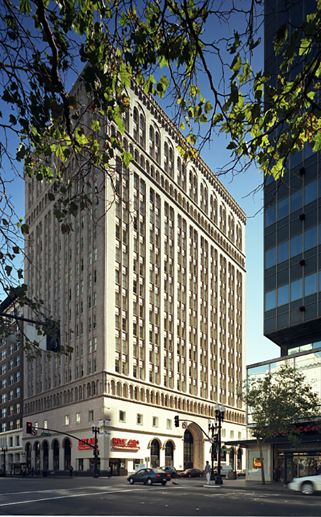 Exterior of Historic Building with retail on ground level.