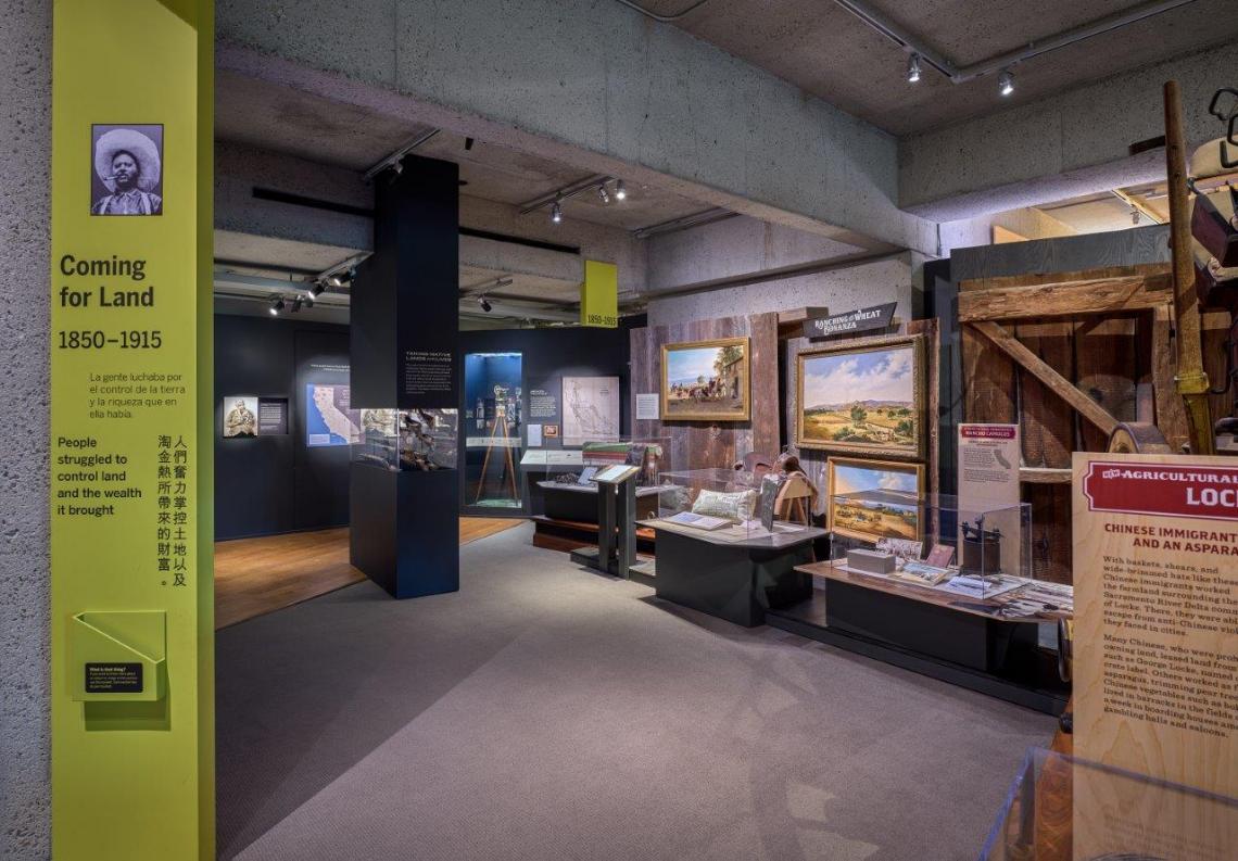 Museum interior photo of exhibits and their interpretations.