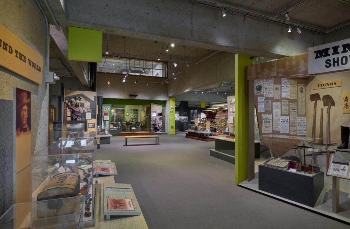 Museum interior photo of exhibits and their interpretations.