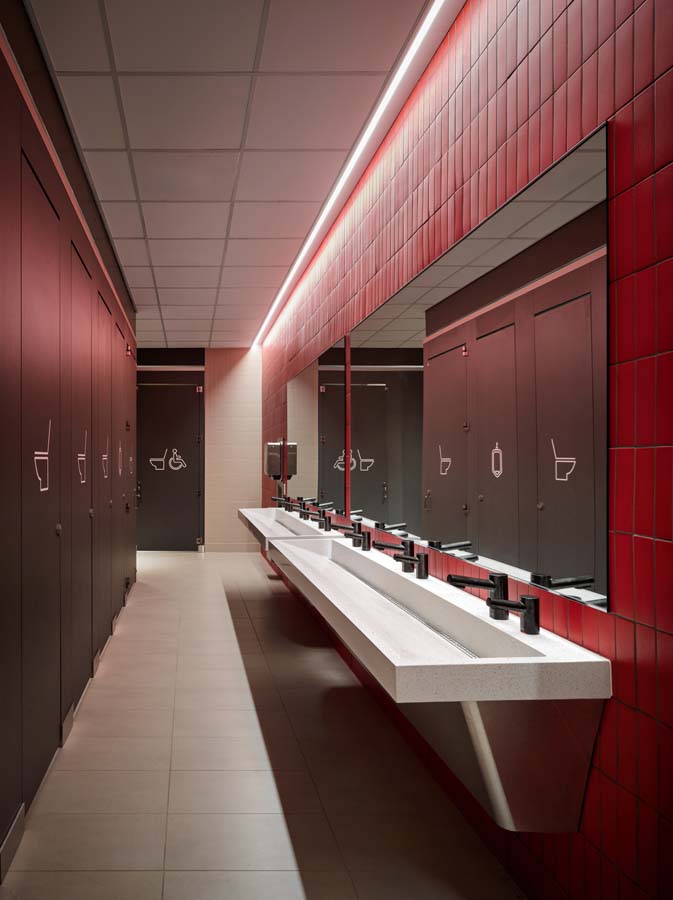Interior restroom showing sinks