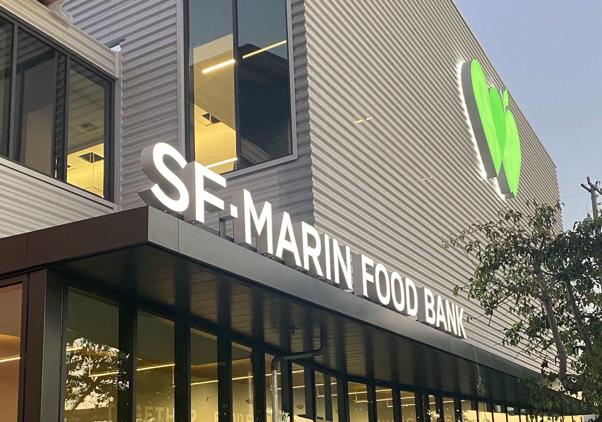 Building entry with SF-Marin Food Bank sign