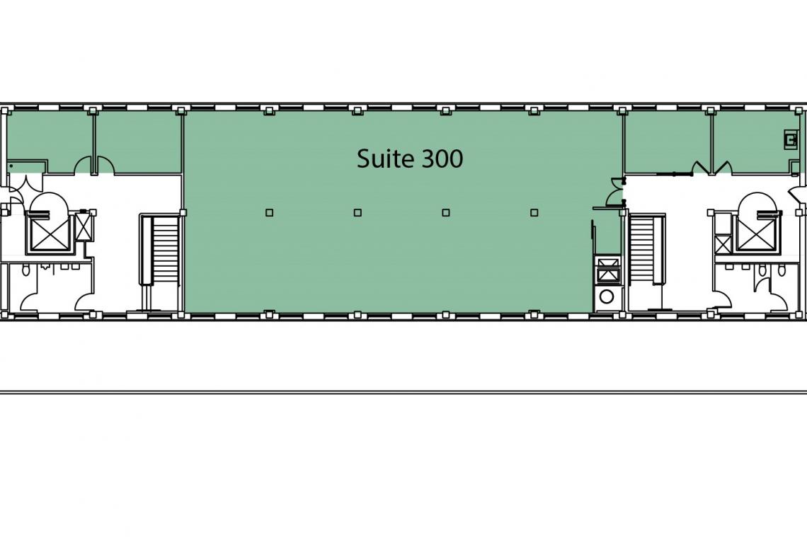Floor plan showing outline of premises and private offices
